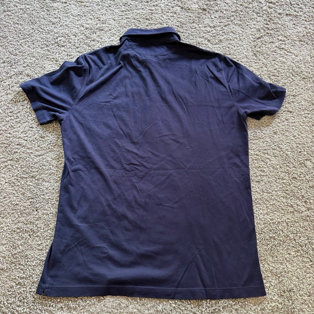 Brunello Cucinelli Luxury Polo Shirt Navy Blue Pocket Mens Large Cotton - Picture 4 of 6